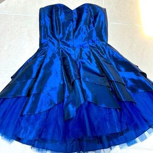 Electric blue vintage strapless cocktail dress - juniors 7/8